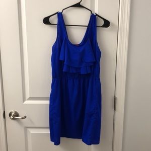 Gorgeous royal blue dress with a front ruffle